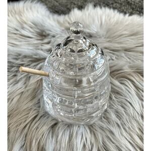 Studio Silversmith Crystal Honey Jar, Beehive‎ Honey Dish